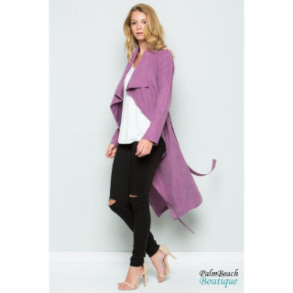 Lavender Long Duster Cardigan Jacket - Picture 5 of 5